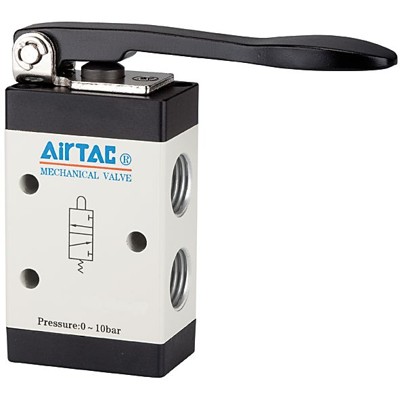 Produktbild von RIEGLER® - 3/2-Wegeventil, manuell, »M3«, langer Hebel, NC, G 1/8"