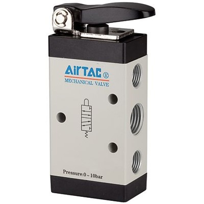 Produktbild von RIEGLER® - 5/2-Wegeventil, manuell betätigt, »M5«, kurzer Hebel, G 1/8"