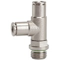 Produktbild von RIEGLER® - T-Steckverschraubung L-Form »metallica«, drehbar, G 1/4" A Ø 6mm