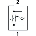 Produktbild von RIEGLER® - Drosselrückschlagventil einseitig, Gewinde-Schlauch, M5, Schlauch -Ø