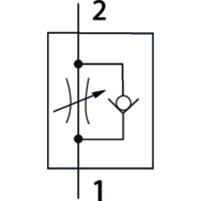 Produktbild von RIEGLER® - Drosselrückschlagventil einseitig, Gewinde-Schlauch, M5, Schlauch -Ø