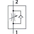 Produktbild von RIEGLER® - Drosselrückschlagventil einseitig, Schlauch-Gewinde, G 1/8", Schlauc