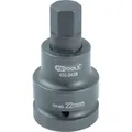 Produktbild von KSTOOLS® - 1" Kraft-Bit-Stecknuss Innensechskant, kurz, 22mm