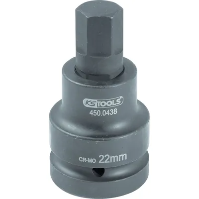 Produktbild von KSTOOLS® - 1" Kraft-Bit-Stecknuss Innensechskant, kurz, 22mm