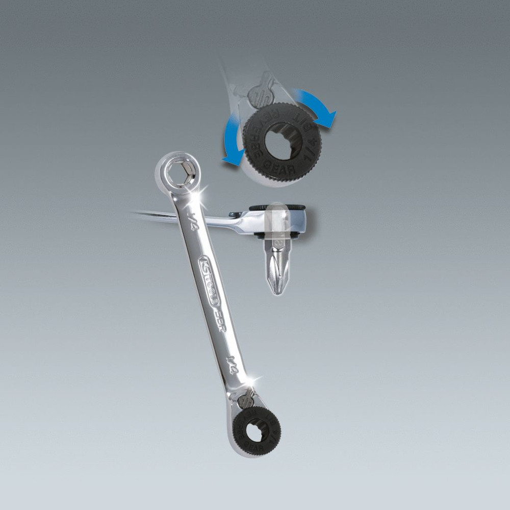 KSTOOLS GEARplus Mini-Bit-Umschalt-Ratschenringschlüssel 1/4"x1/4" Produktbild img8 L