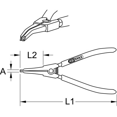 Produktbild von KSTOOLS® - Antriebswellen-Sicherungszange, 30° abgewinkelt