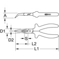 Produktbild von KSTOOLS® - ERGOTORQUE Flachrundzange, gebogen, 165mm