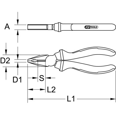 Produktbild von KSTOOLS® - ERGOTORQUE Kombinationszange, 160mm