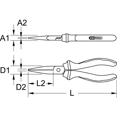 Produktbild von KSTOOLS® - Flachzange, 165mm