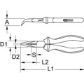 Produktbild von KSTOOLS® - ERGOTORQUE VDE Flachrundzange, gebogen, 165mm