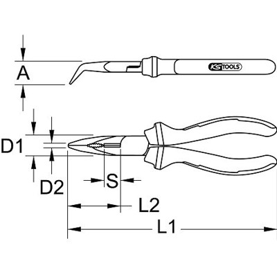 Produktbild von KSTOOLS® - ERGOTORQUE VDE Flachrundzange, gebogen, 165mm