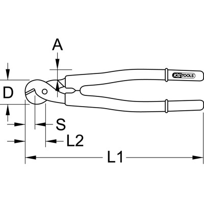 Produktbild von KSTOOLS® - Drahtseil-Kabelschere mit Schutzisolierung, 600mm