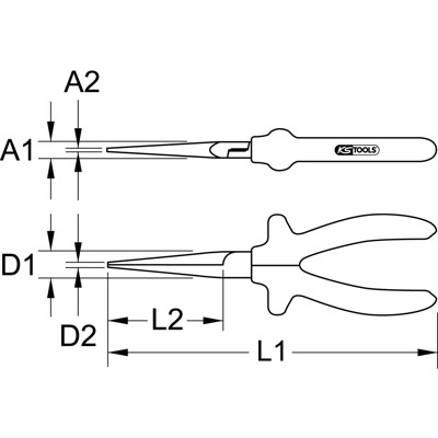 Produktbild von KSTOOLS® - 1000V Langbeck-Flachzange, 160mm