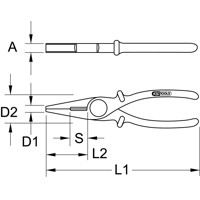 Produktbild von KSTOOLS® - Kunststoff-Flachzange mit Schutzisolierung, 190mm