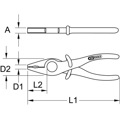 Produktbild von KSTOOLS® - Kunststoff-Flachzange mit Schutzisolierung, 180mm