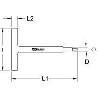 Produktbild von KSTOOLS® - T-Griff-Innensechskant-Stiftschlüssel mit Schutzisolierung, 6x200mm