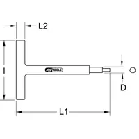 Produktbild von KSTOOLS® - T-Griff-Innensechskant-Stiftschlüssel mit Schutzisolierung, 3x120mm
