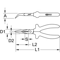 Produktbild von KSTOOLS® - ULTIMATEplus Flachrundzange, gebogen, 165mm