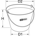 Produktbild von KSTOOLS® - Kunststoff-Eimer, 11 Liter, elastisch