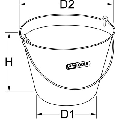 Produktbild von KSTOOLS® - Kunststoff-Eimer, 11 Liter, elastisch