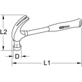 Produktbild von KSTOOLS® - Klauenhammer, amerikanische Form, 600g