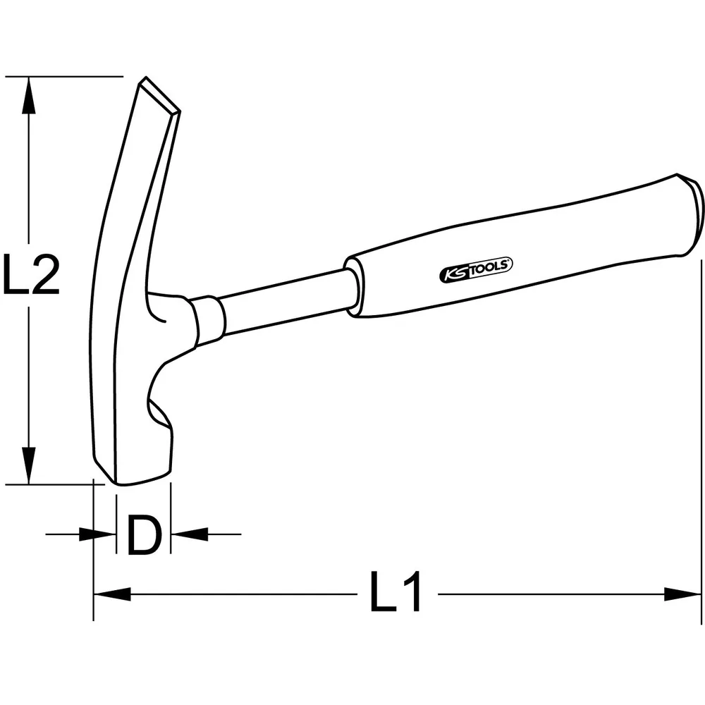 KSTOOLS Maurerhammer, rheinische Form, 500g Produktbild img1 L