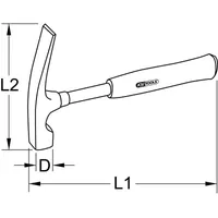 KSTOOLS Maurerhammer, rheinische Form, 500g Produktbild
