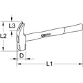 Produktbild von KSTOOLS® - BRONZEplus Klauenhammer 400 g, mit Hickorystiel