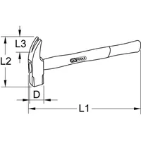 Produktbild von KSTOOLS® - BRONZEplus Klauenhammer 400 g, mit Hickorystiel