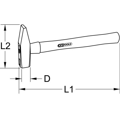 Produktbild von KSTOOLS® - Schlosserhammer mit Hickorystiel, 800g