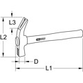 Produktbild von KSTOOLS® - Klauenhammer mit Hickorystiel, 700g