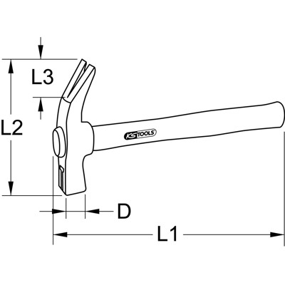 Produktbild von KSTOOLS® - Klauenhammer mit Hickorystiel, 700g