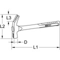 Produktbild von KSTOOLS® - Klauenhammer mit Fiberglasstiel, 700g