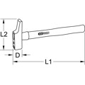 Produktbild von KSTOOLS® - Schreinerhammer, Hickory-Stiel, französische Form, 200g