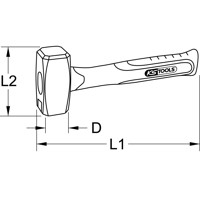 Produktbild von KSTOOLS® - EDELSTAHL Fäustel mit Fiberglasstiel, 3600g