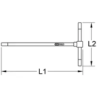Produktbild von KSTOOLS® - 3-Wege T-Griff-Innensechskant-Schlüssel, 2,0mm