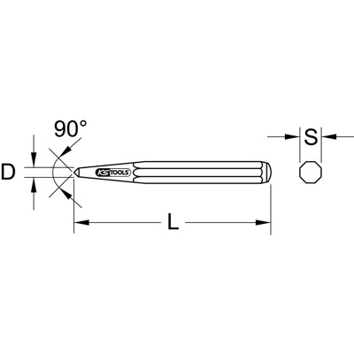 Produktbild von KSTOOLS® - Körner, 8-kant, Ø 4mm