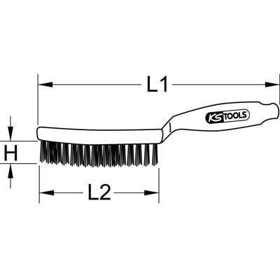 Produktbild von KSTOOLS® - Messingdraht-Handdrahtbürste 3-reihig, 285mm