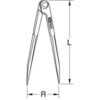 Produktbild von KSTOOLS® - Spitzzirkel ohne Stellbogen, 300mm