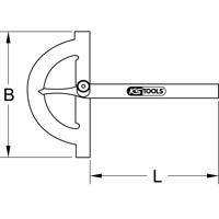 Produktbild von KSTOOLS® - Winkelgradmesser mit offenen Bogen, 120mm