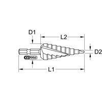 Produktbild von KSTOOLS® - 1/4" HSS Stufenbohrer-Bit,Ø 4-12mm, 9 Stufen