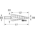 Produktbild von KSTOOLS® - HSS Co 5 Stufenbohrer,Ø 6-36mm, 11 Stufen