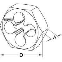 Produktbild von KSTOOLS® - HSS Sechskant-Schneidmutter MF, M10x1,25