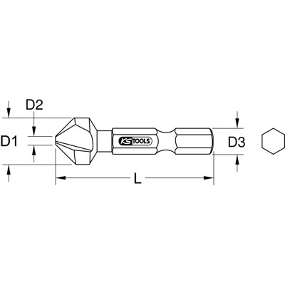 Produktbild von KSTOOLS® - Kegel- und Entgratsenker-Bit 1/4" 90° HSS Co ø16,5mm