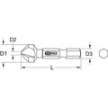 Produktbild von KSTOOLS® - Kegel- und Entgratsenker-Bit 1/4" 90° HSS TiN ø20,5mm