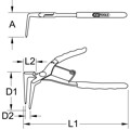 Produktbild von KSTOOLS® - Langarm-Sicherungszange für Innensicherungsringe