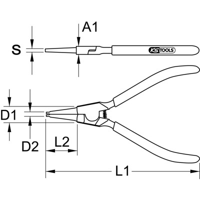 Produktbild von KSTOOLS® - Sicherungszange für Außensicherungsringe, 130mm