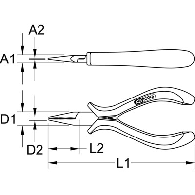 Produktbild von KSTOOLS® - Feinmechanik-Flachzange, 125mm