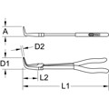 Produktbild von KSTOOLS® - Flachrundzange 90° gebogen, XL, 270mm