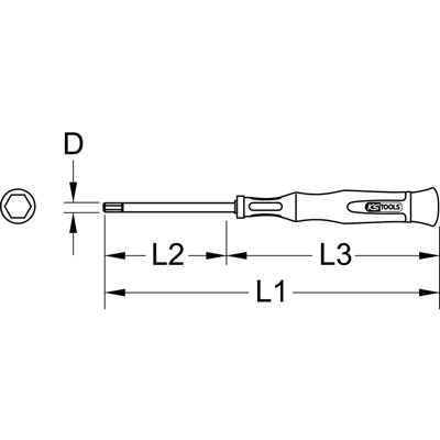 Produktbild von KSTOOLS® - Feinmechanik-Schraubendreher Innensechskant 3/32''